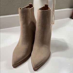 Marc Fisher Tan Suede Ankle Boots